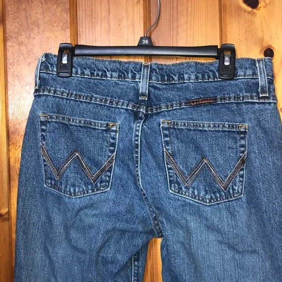 Wrangler cash cowgirl cut jeans raw hem size 7/8x34 western rodeo wranglers jean - Picture 8 of 9